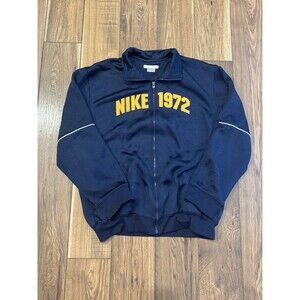 Nike 1972 Vintage Y2K Track Jacket Zip Up Navy Blue Mens Size L (READ!)